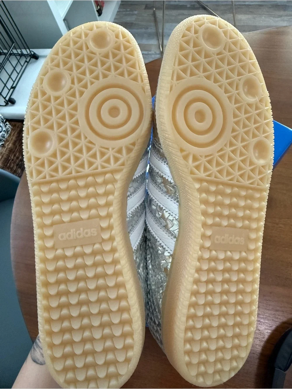 adidas shiny silver